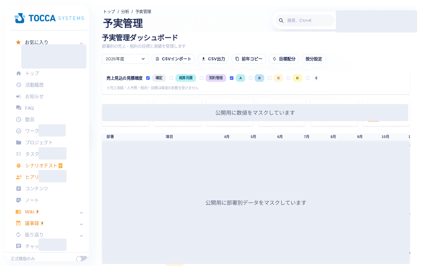 予実管理ダッシュボード