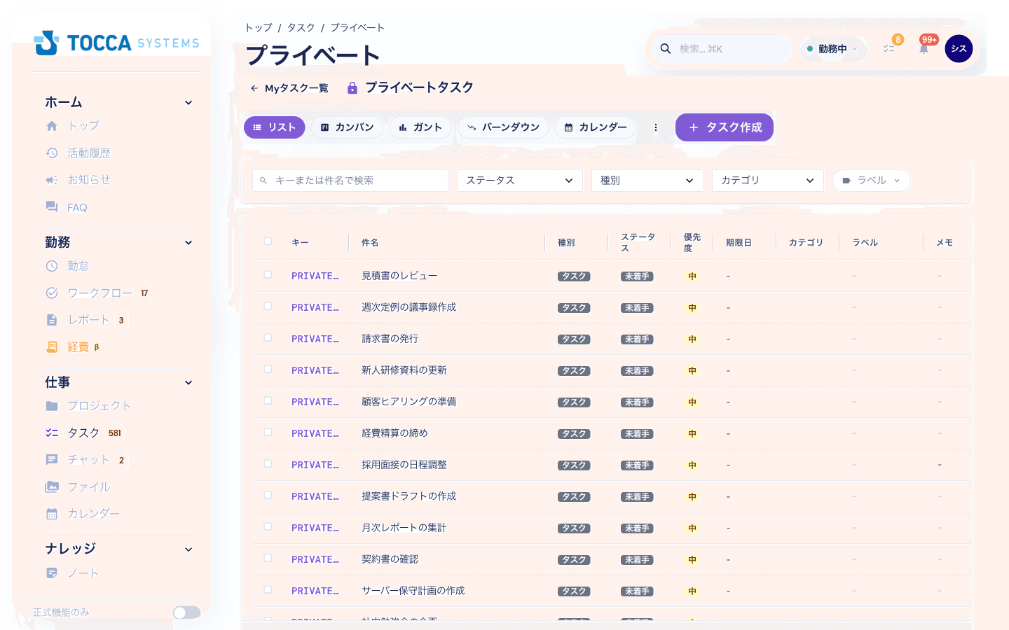 プライベートタスク
